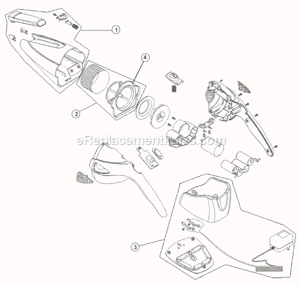 Page A Diagram and Parts List for M0883  Dirt Devil Hand Vacuum